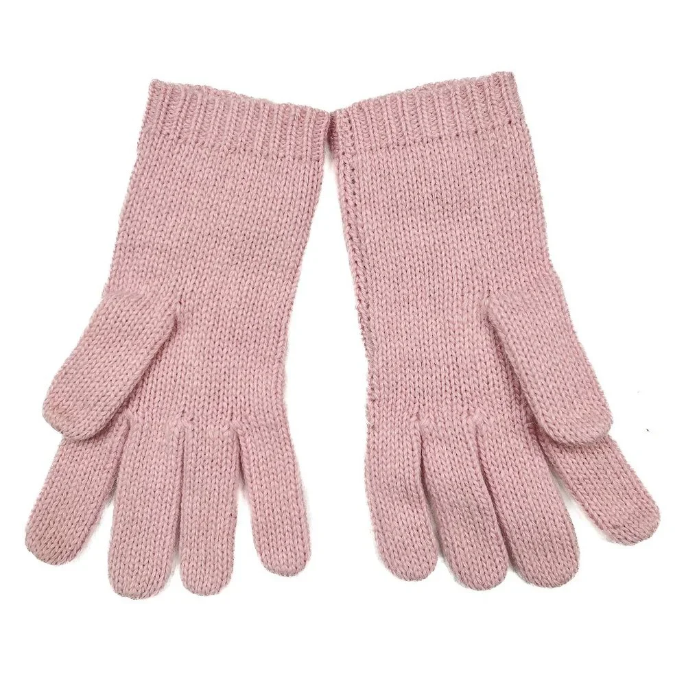Y2K Vintage Lauren Ralph Lauren Lambswool Angora Cable Knit Gloves Pink NWOT - Picture 5 of 8